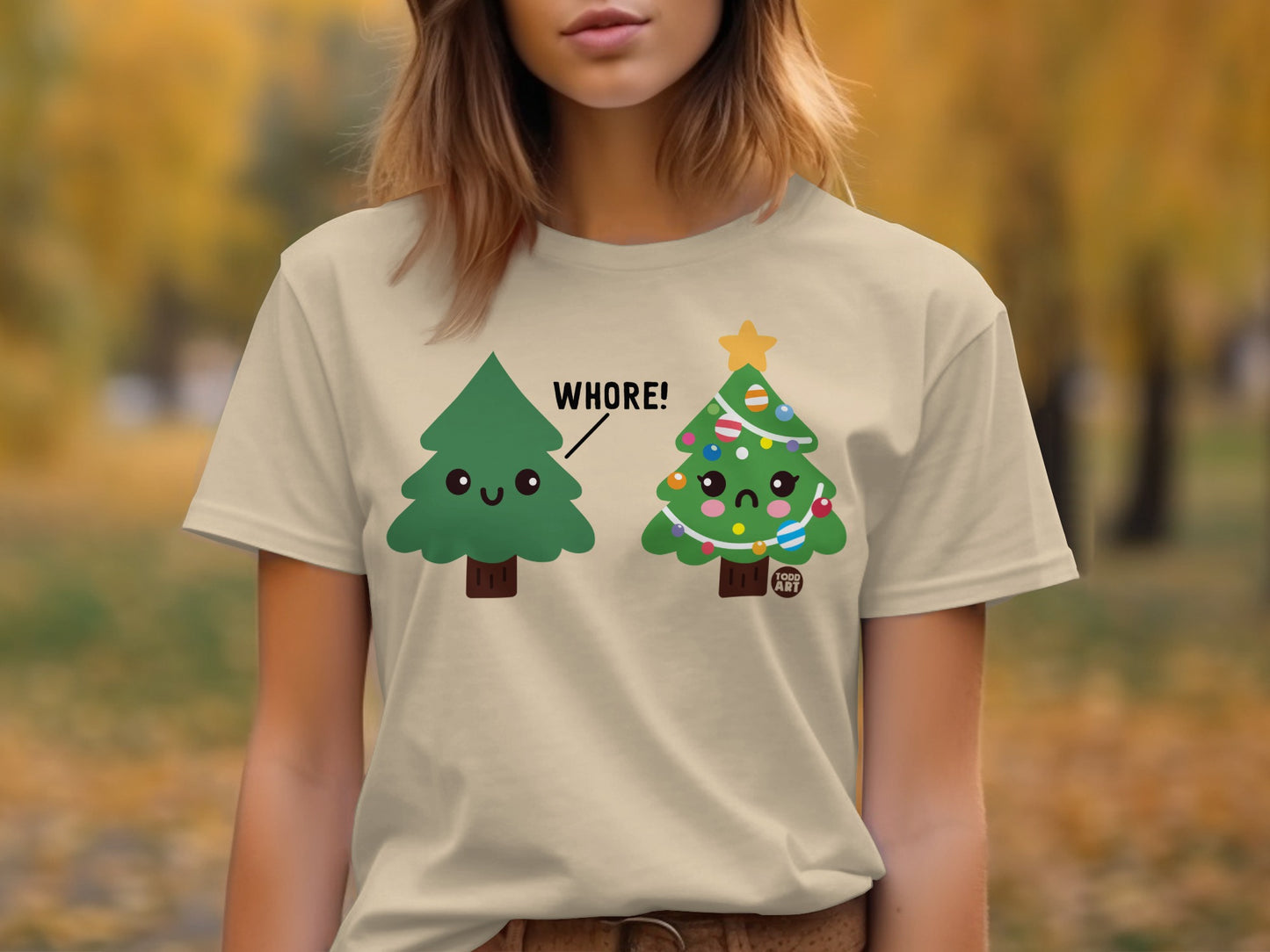 Funny Christmas Tree Conversation Graphic Tee