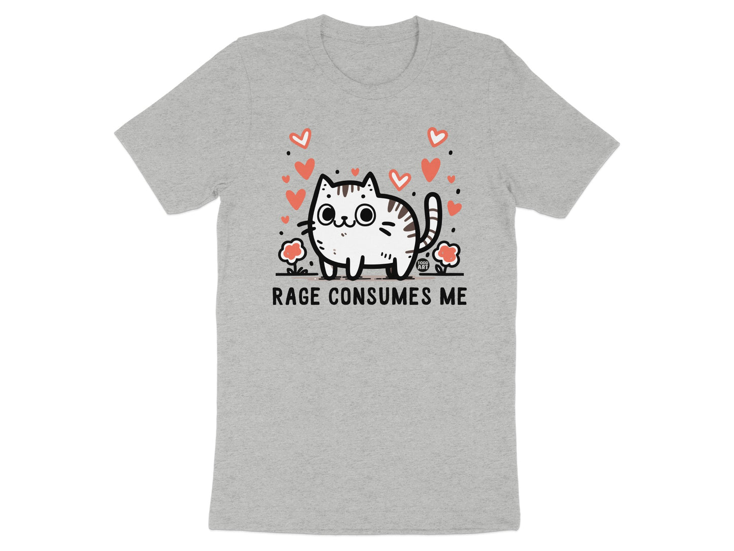 Rage Consumes Me Cute Cat Hearts Graphic T-Shirt product
