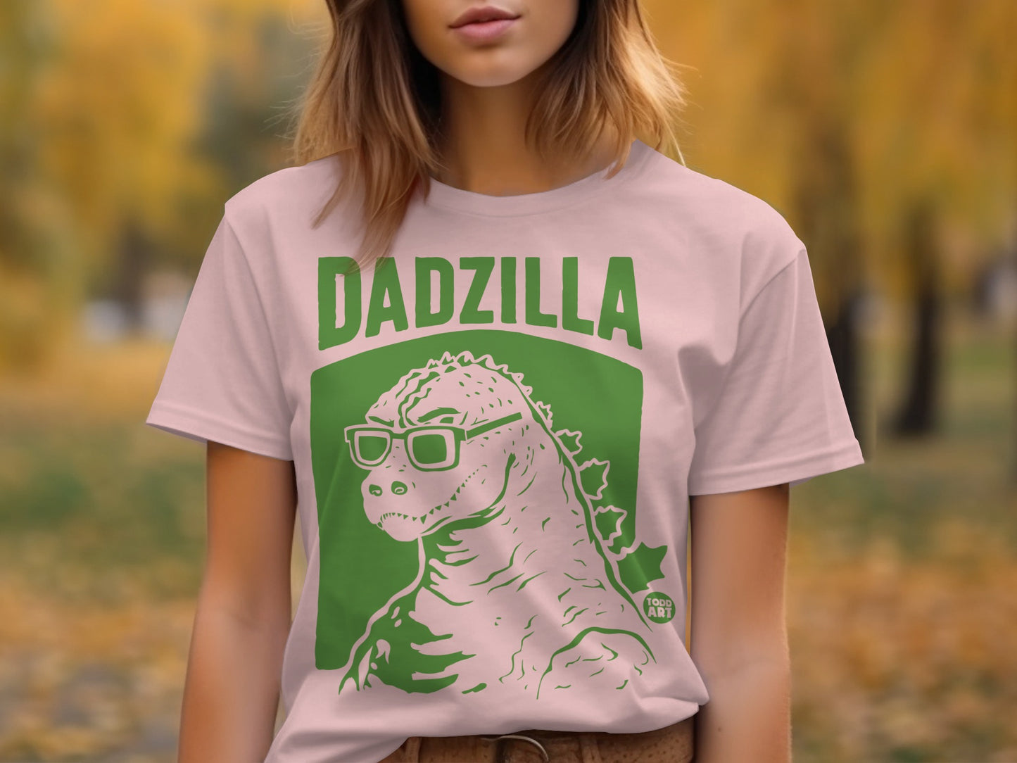 Dadzilla Graphic Tee with Sunglasses Dinosaur Design