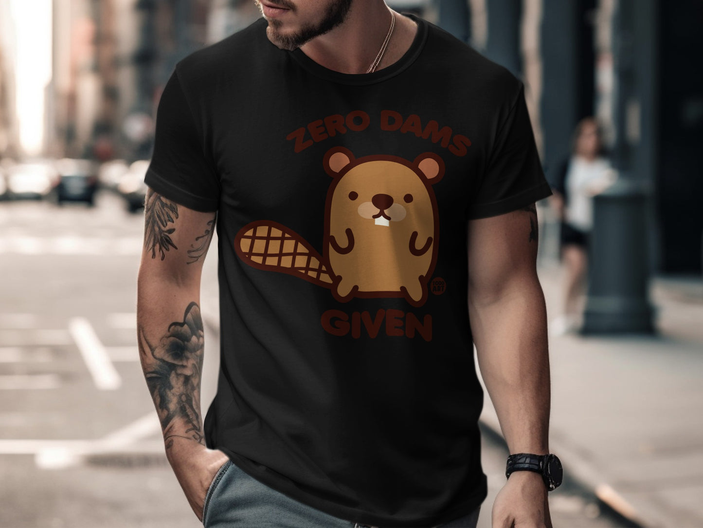 Zero Dams Given Funny Beaver Graphic T-Shirt
