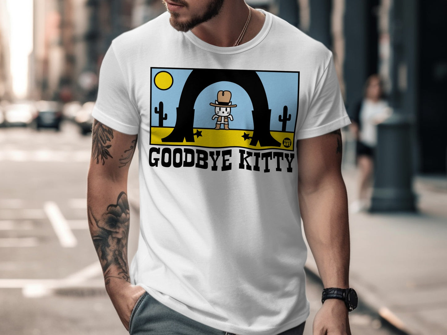 Goodbye Kitty Graphic T-Shirt for Men Fashion Style