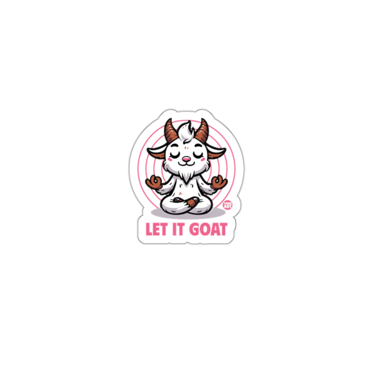 Let It Goat Sticker Cute Meditating Goat Art