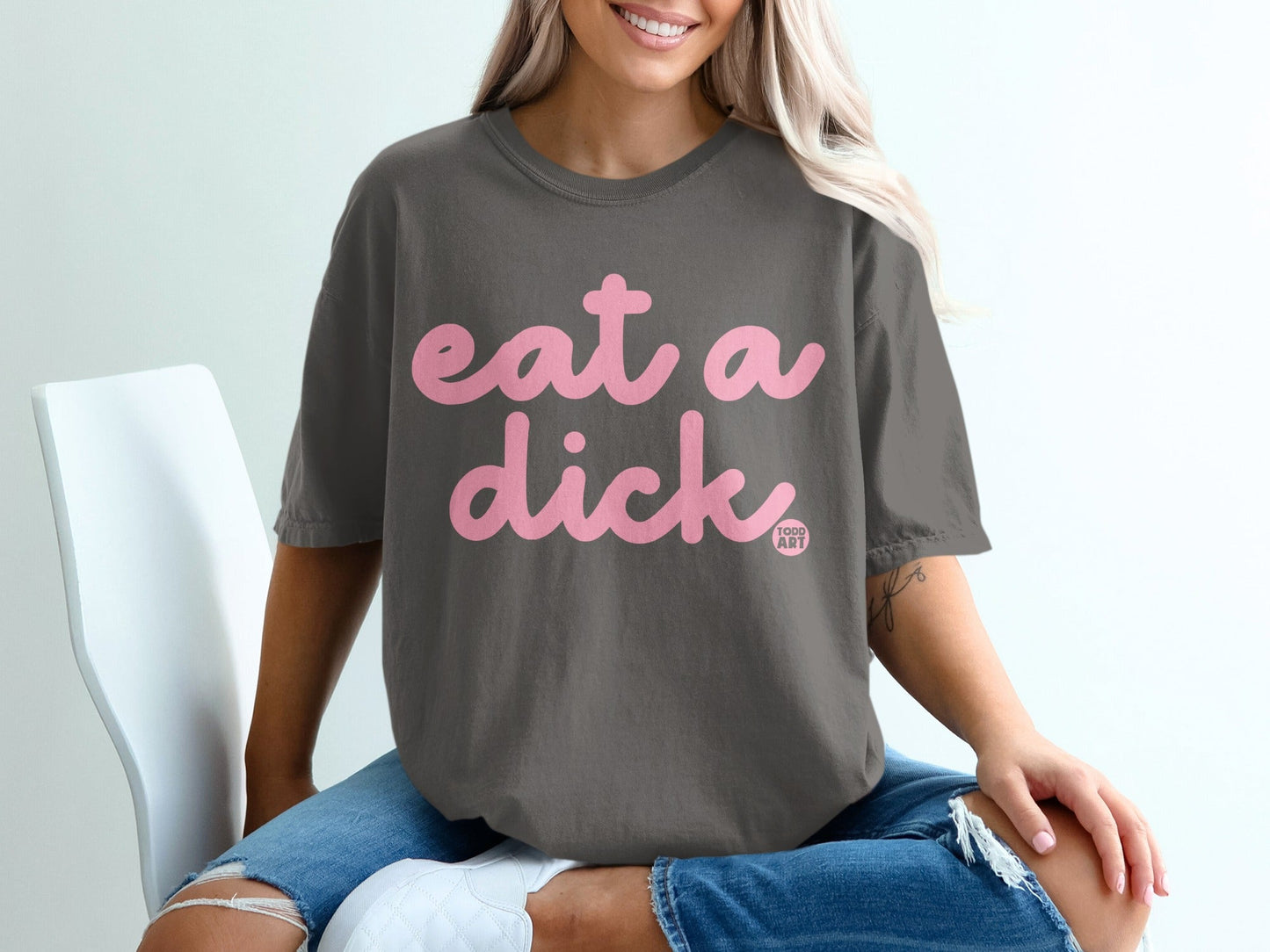 Eat a Dick Funny Graphic Slogan T-Shirt