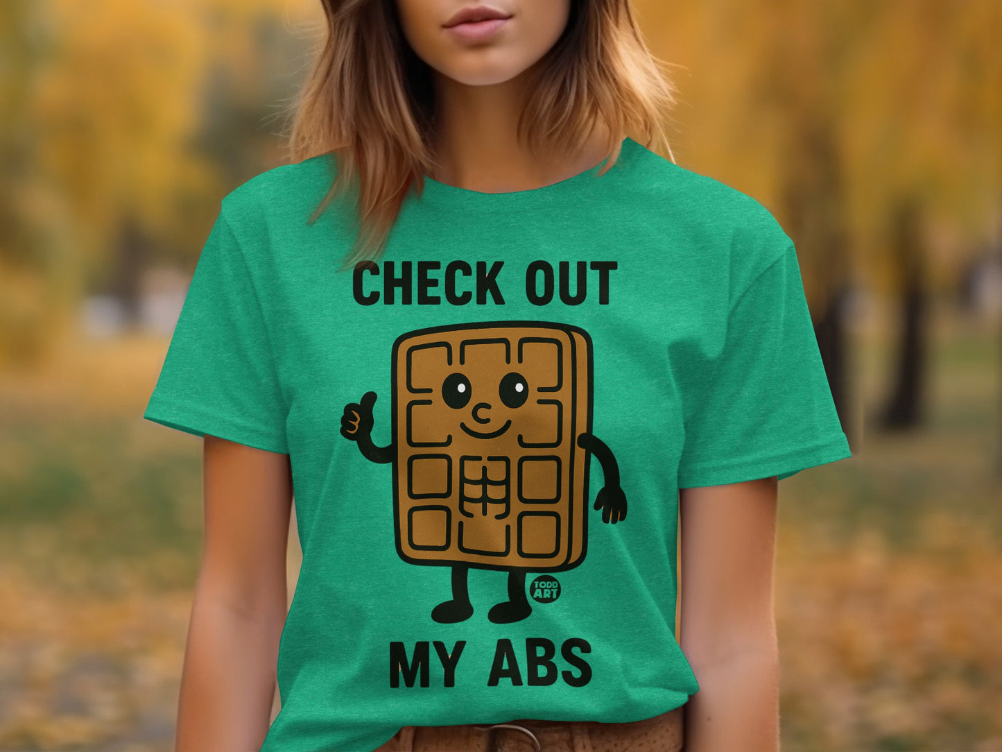 Check Out My Abs Cute Waffle Character T-Shirt