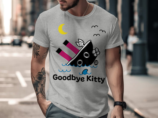 Goodbye Kitty Novelty T-shirt with Fun Design
