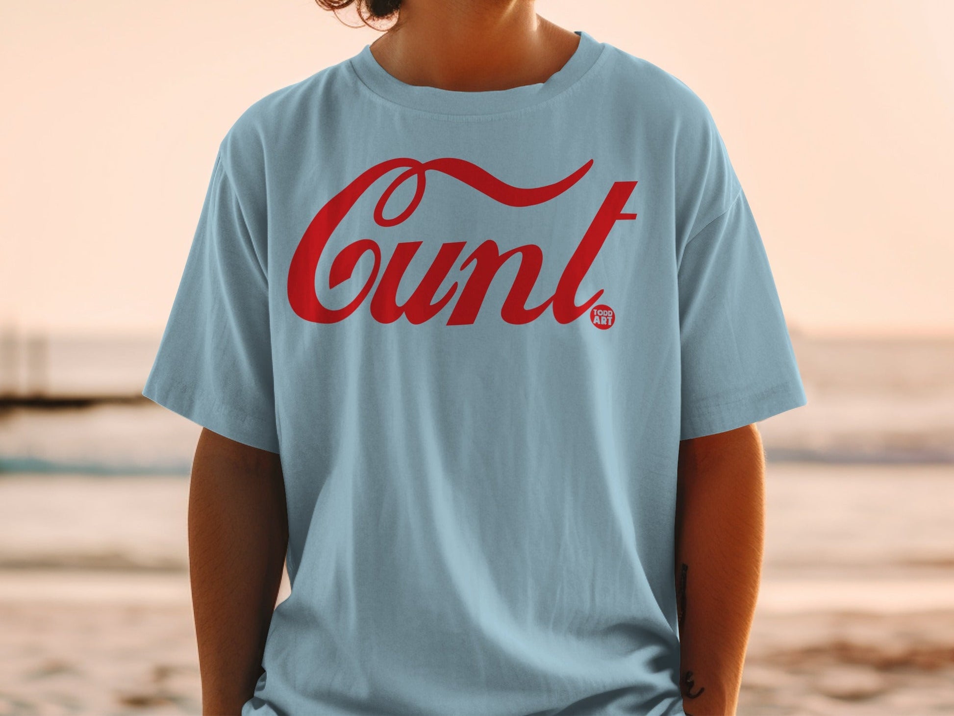 Bold Red Lettering Graphic T-shirt