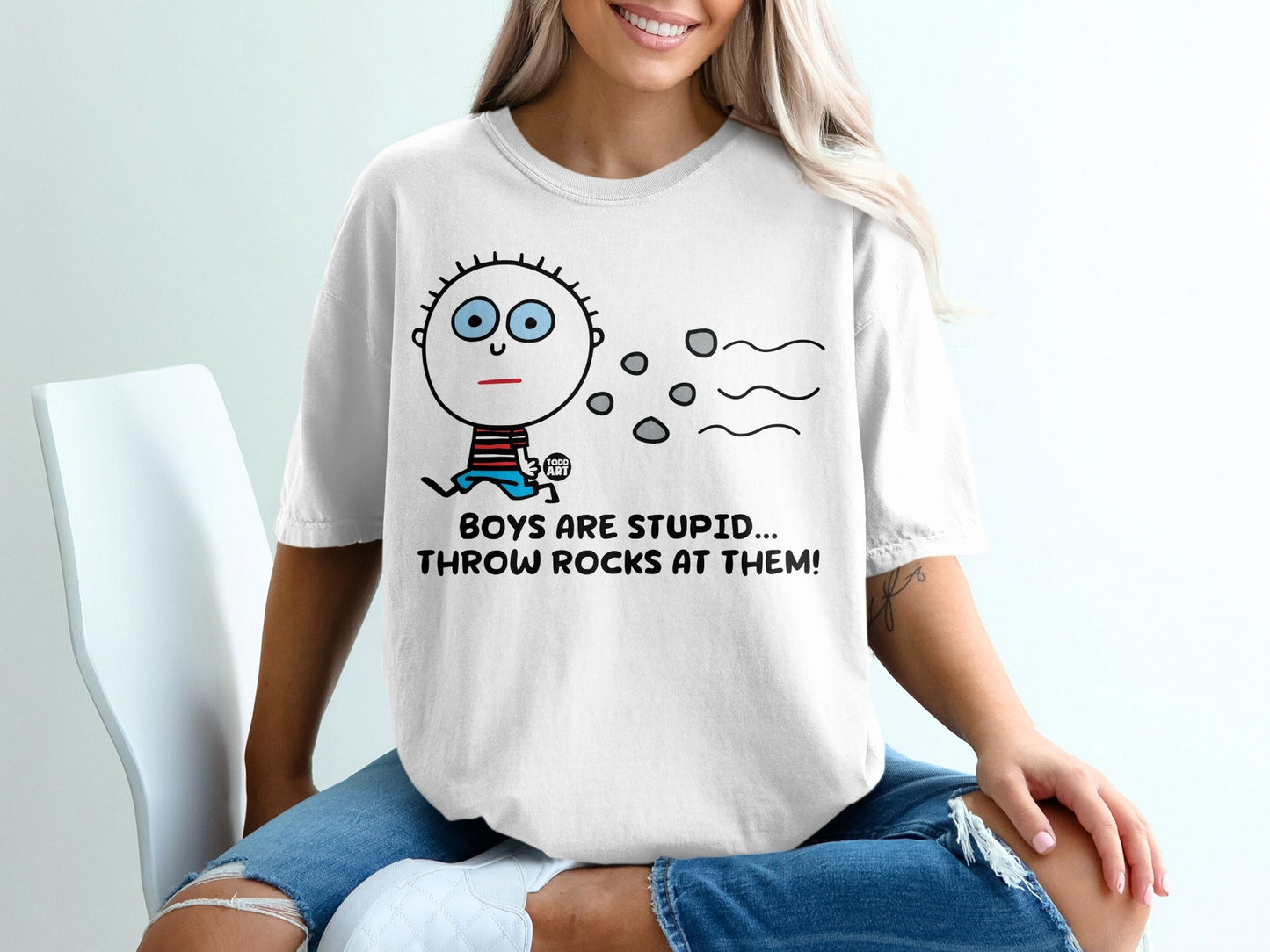 Boys Are Stupid Throw Rocks at Them T-shirt