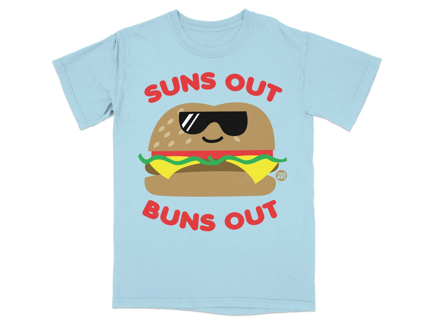 Suns Out Buns Out Funny Cool Hamburger Graphic Shirt