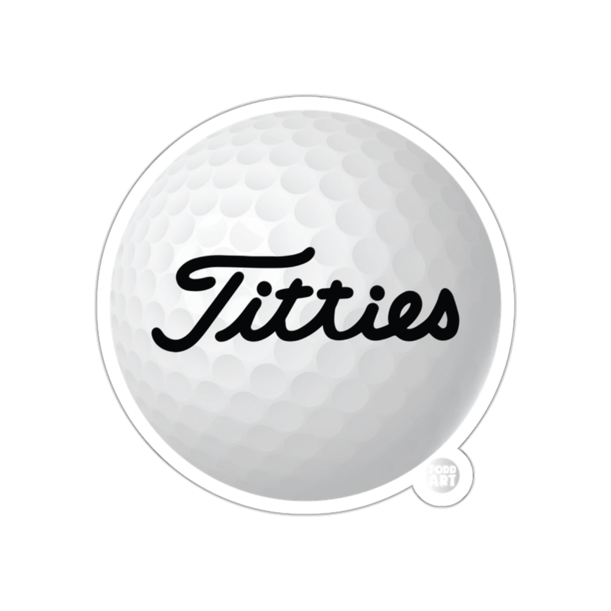 Titties Funny Parody Golf Ball Novelty Graphic sticker