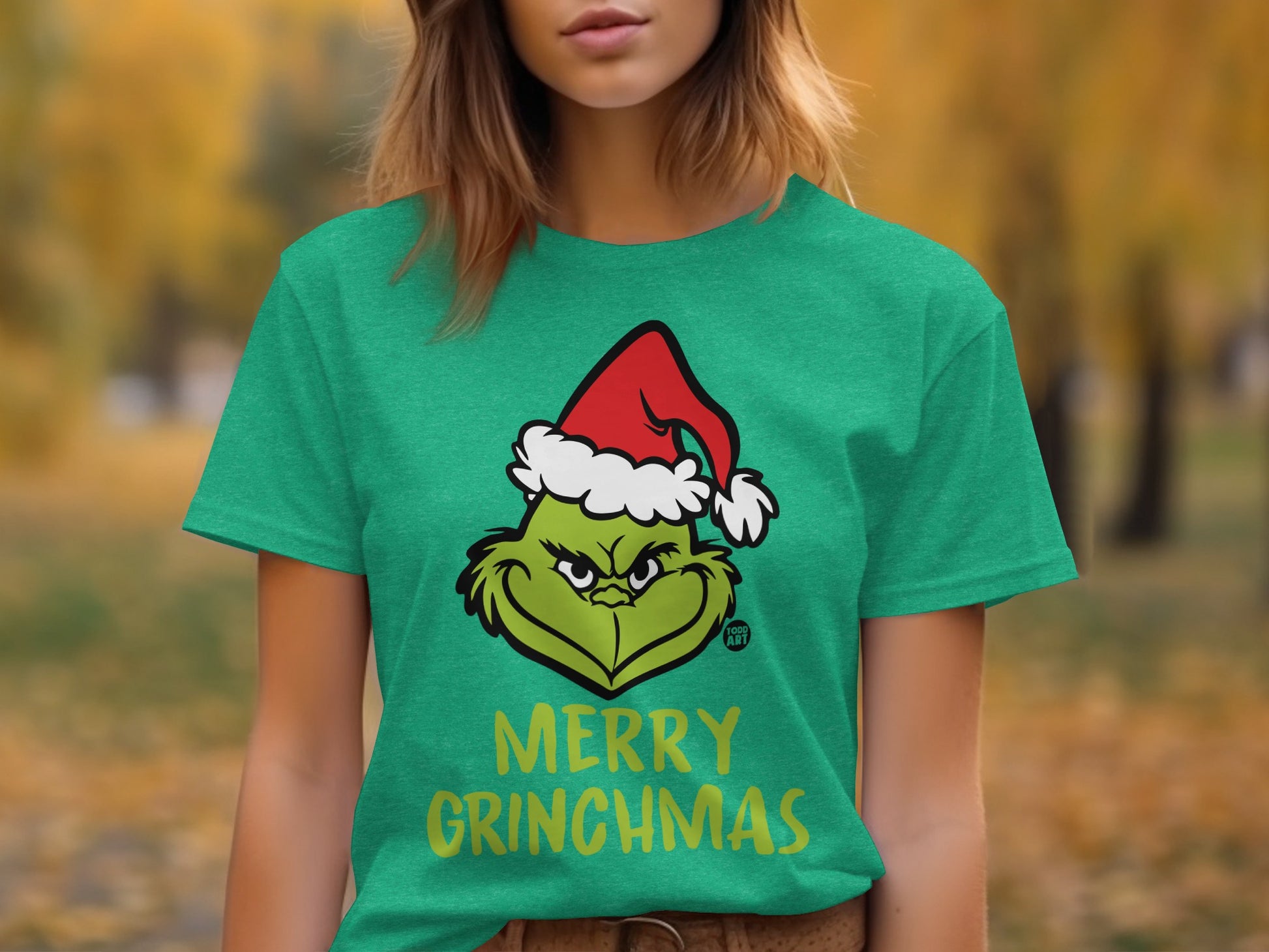 Merry Grinchmas Shirt with Santa Hat Design T-Shirt