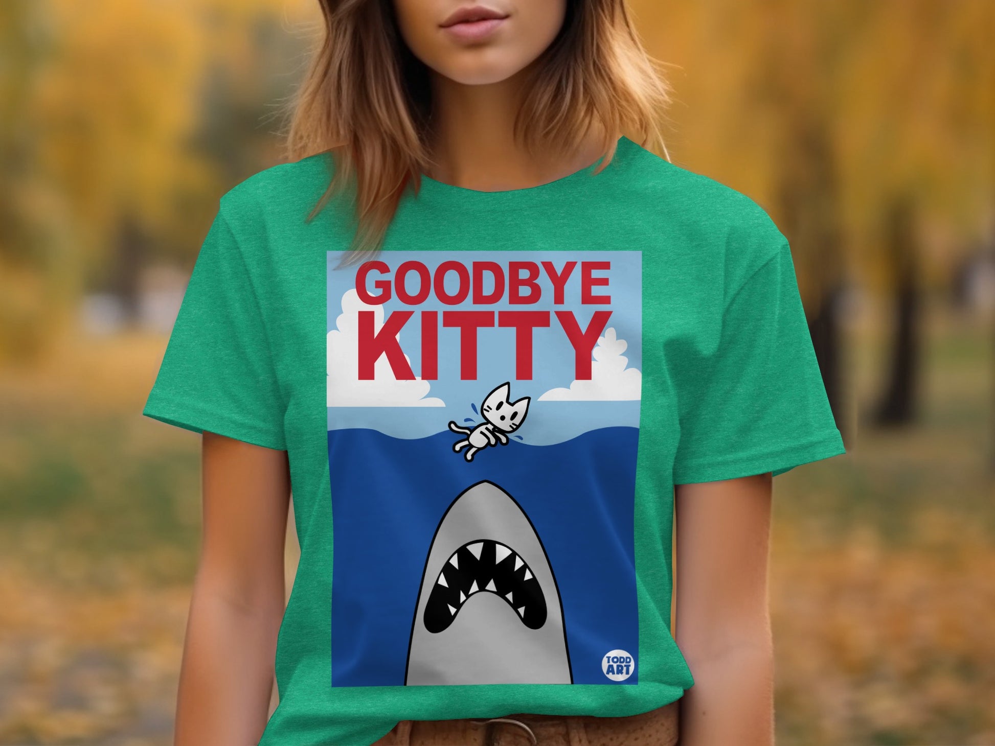 Goodbye Kitty Shark Attack Graphic Tee product