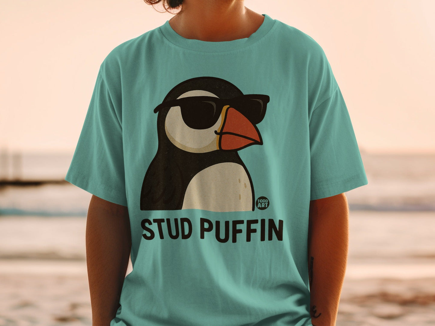 Cool Todd Art Stud Puffin Graphic Unisex T-Shirt