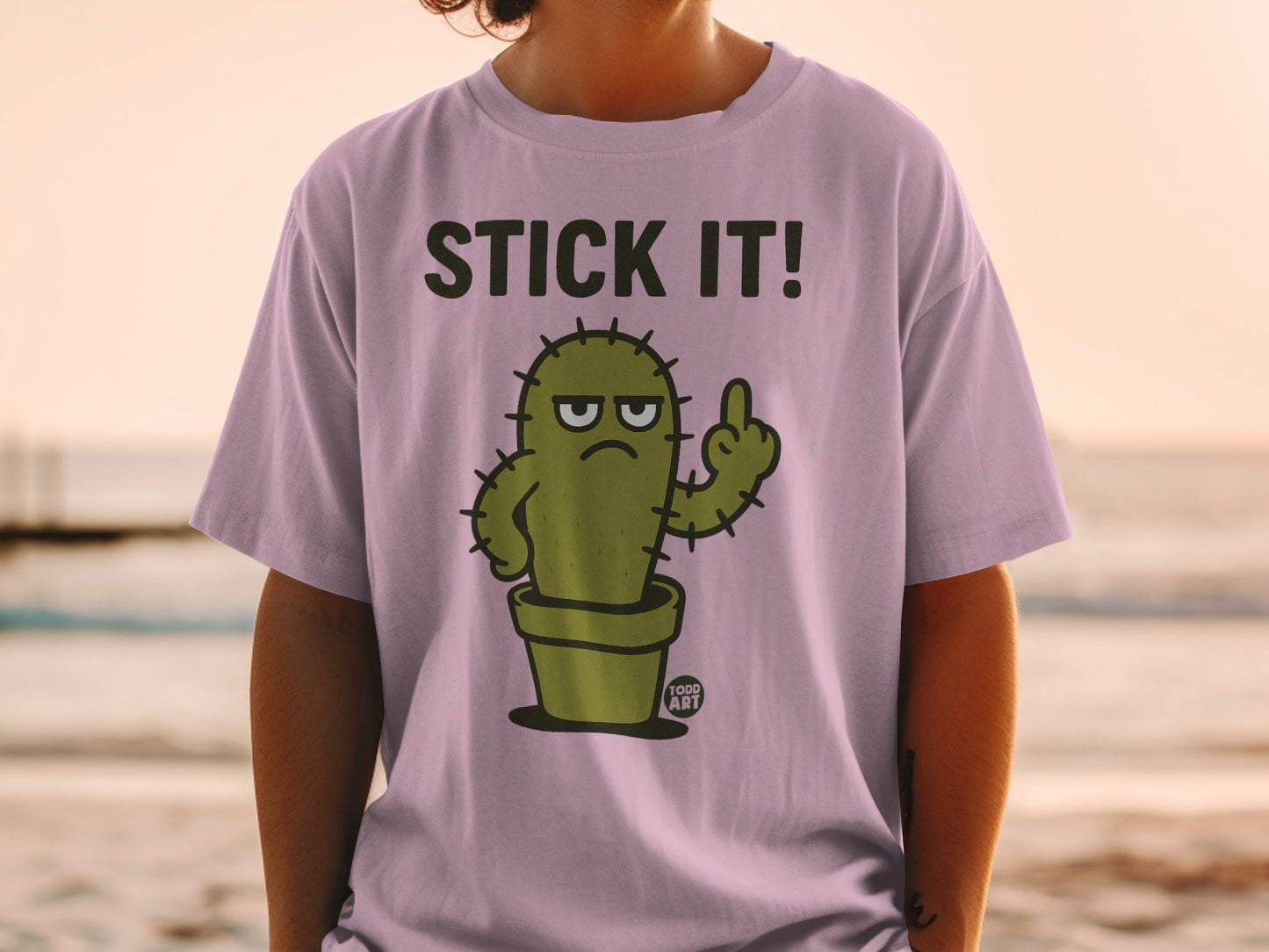 Stick It! Funny Angry Cactus Graphic T-shirt