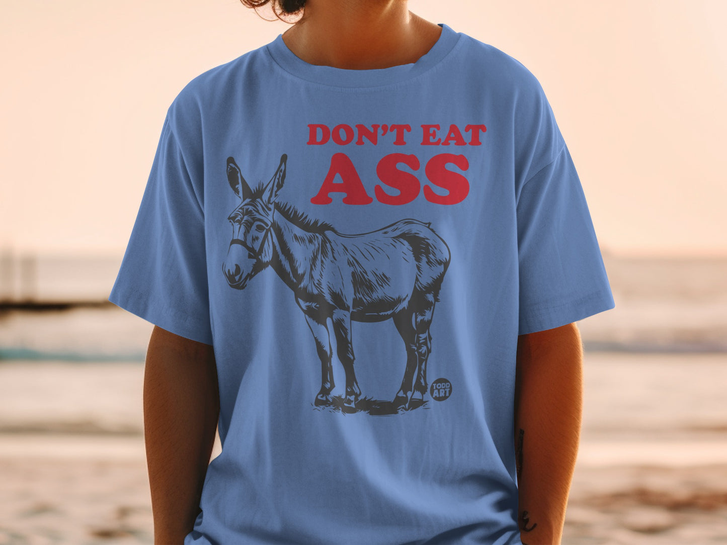 Don't Eat Ass Blue Graphic T-Shirt