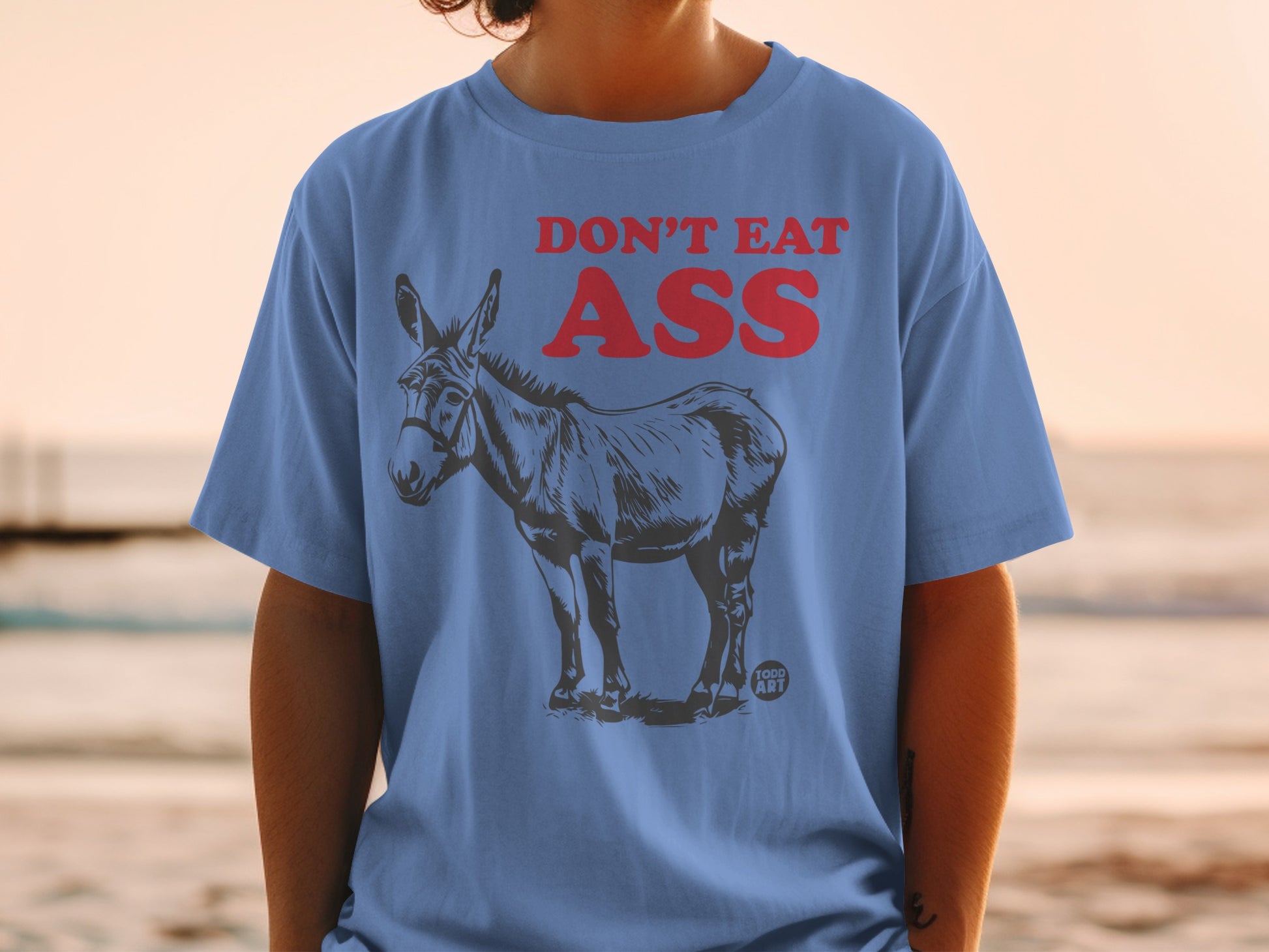 Don't Eat Ass Blue Graphic T-Shirt