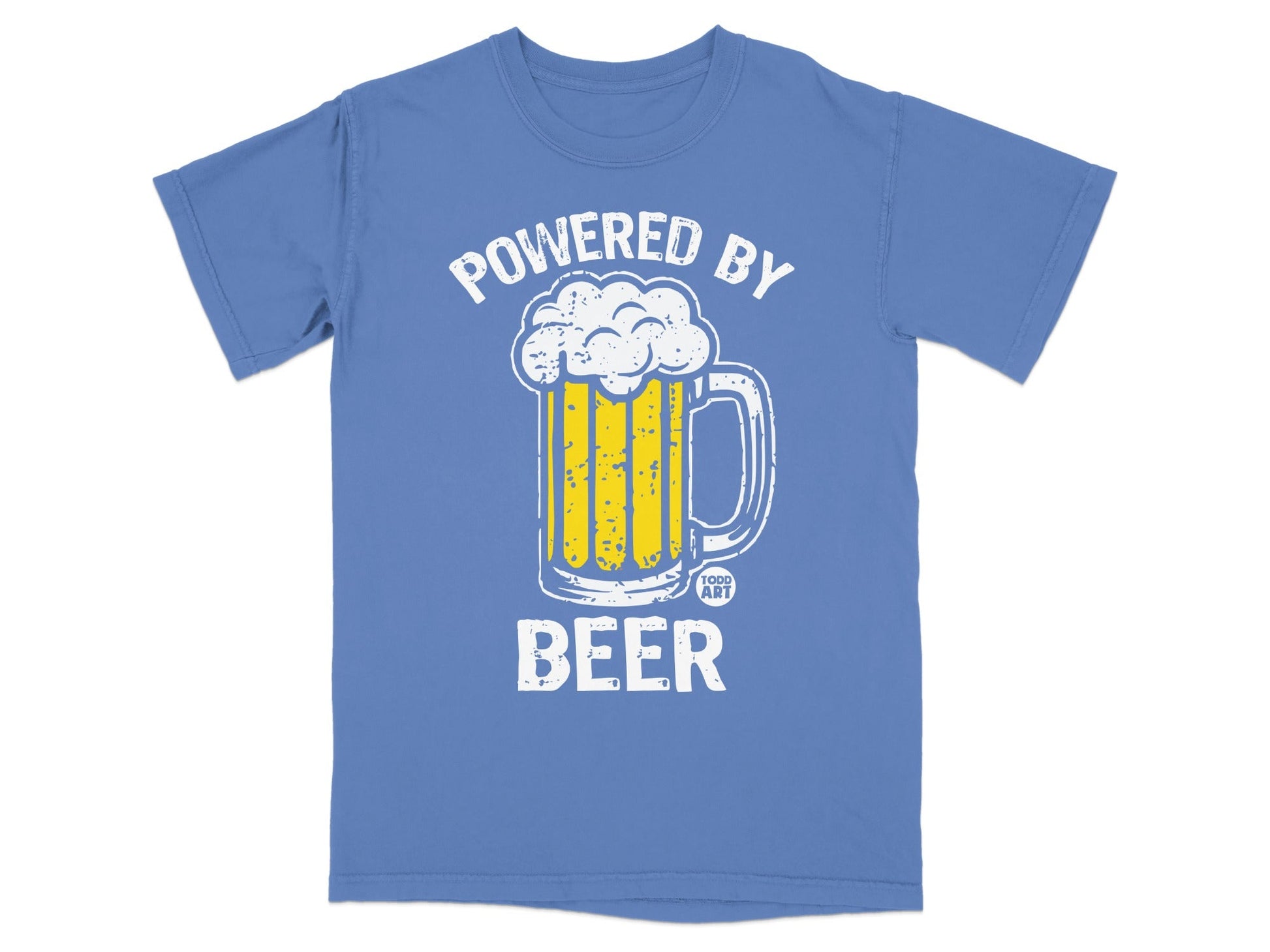 Powered By Beer Graphic T-Shirt Casual Tee