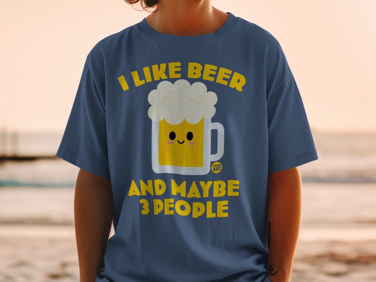 I Like Beer And Maybe 3 People Funny Graphic Tee