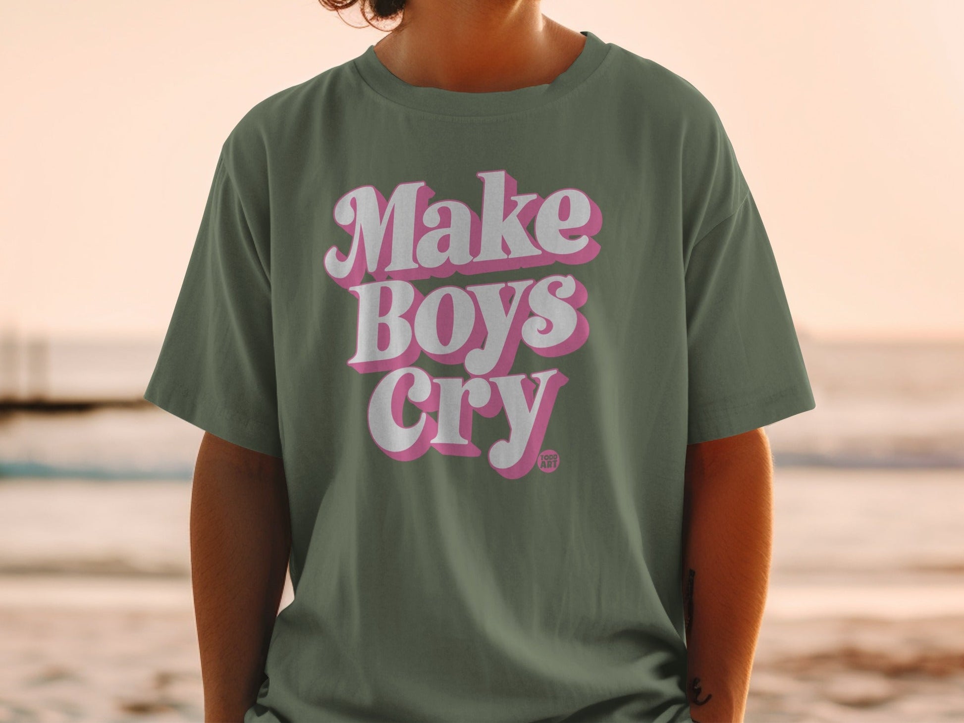 Make Boys Cry Graphic Tee for a Bold Statement