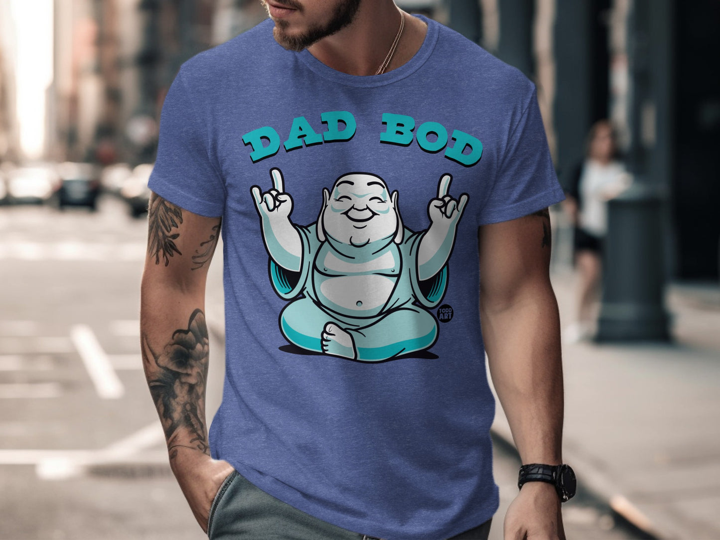 Funny Dad Bod Buddha Graphic Tee for Casual Wear Shirt