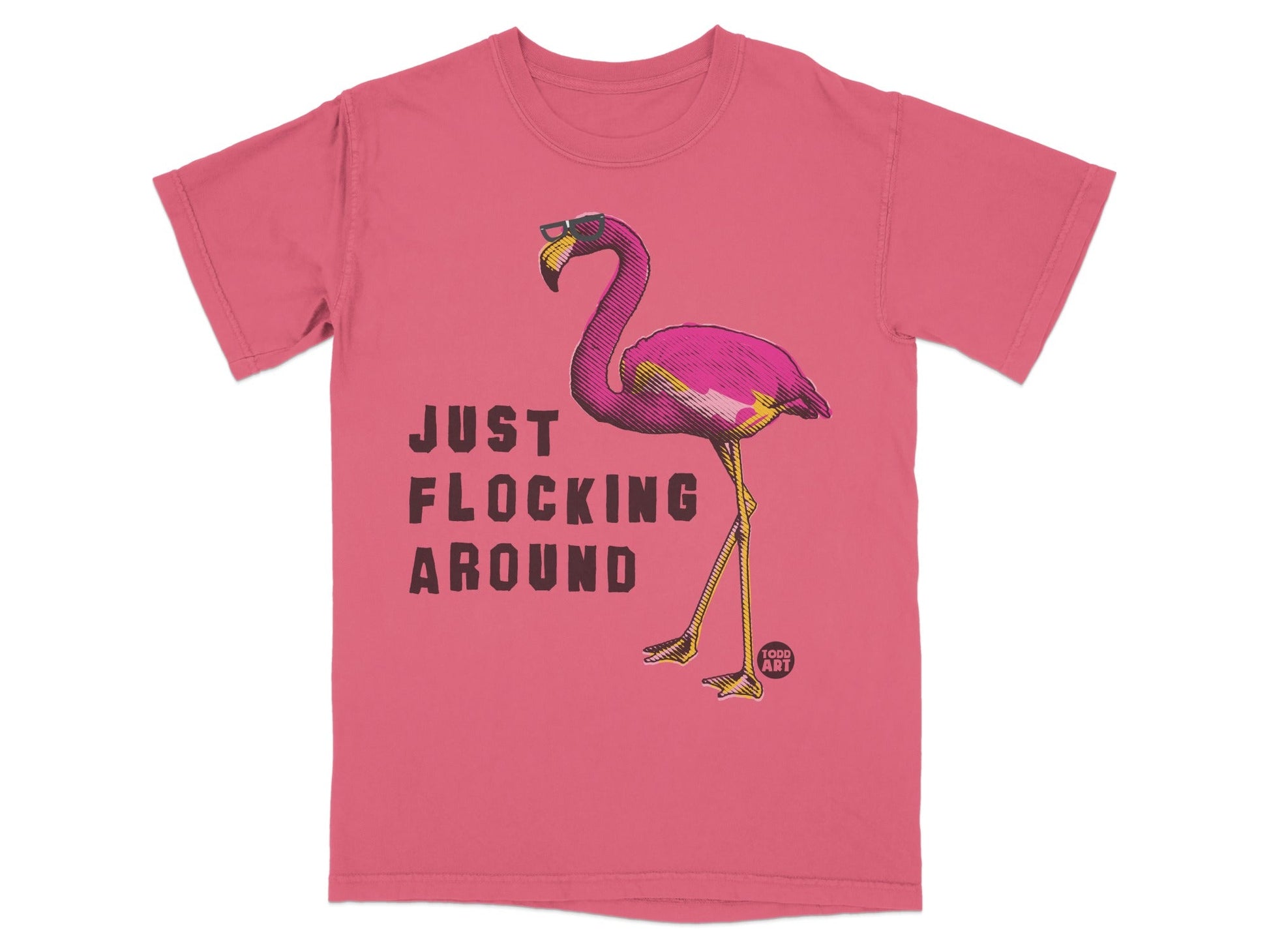Just Flocking Around Flamingo Graphic T-Shirt