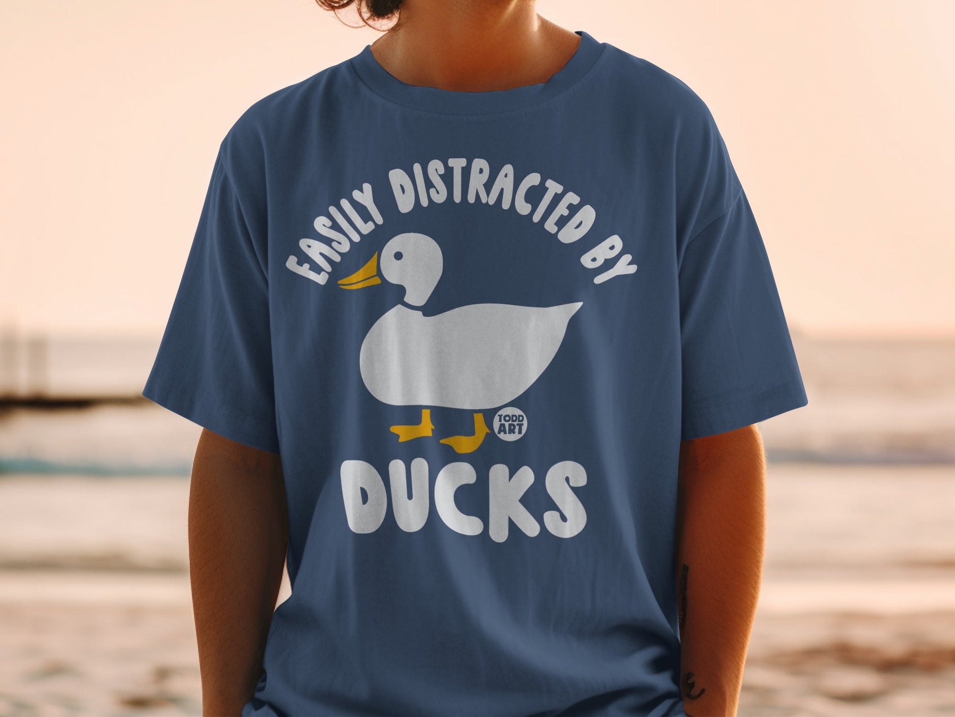 Easily Distracted by Ducks Funny Graphic T-Shirt