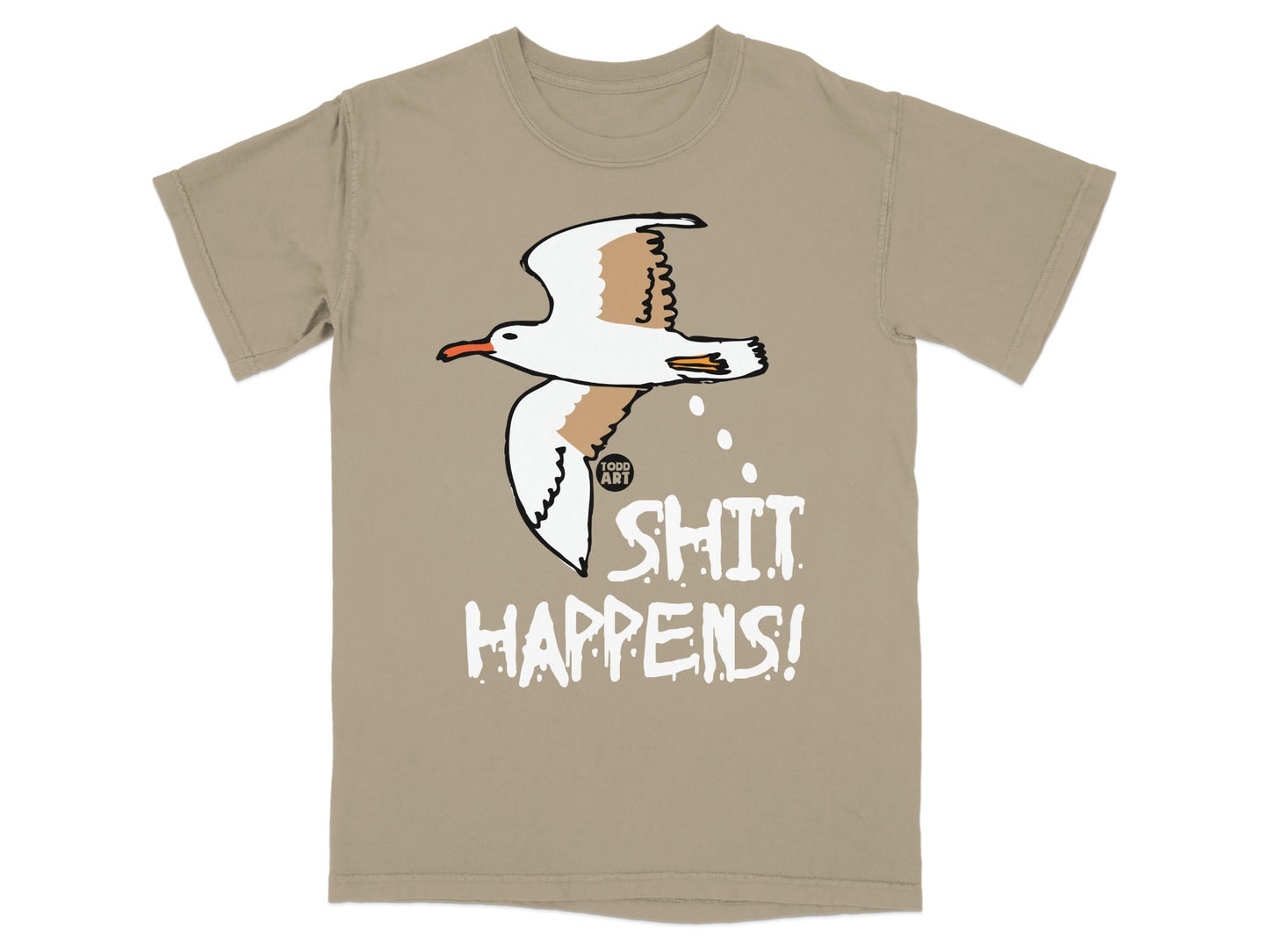 Funny Bird Shit Happens Graphic Tee Shirt