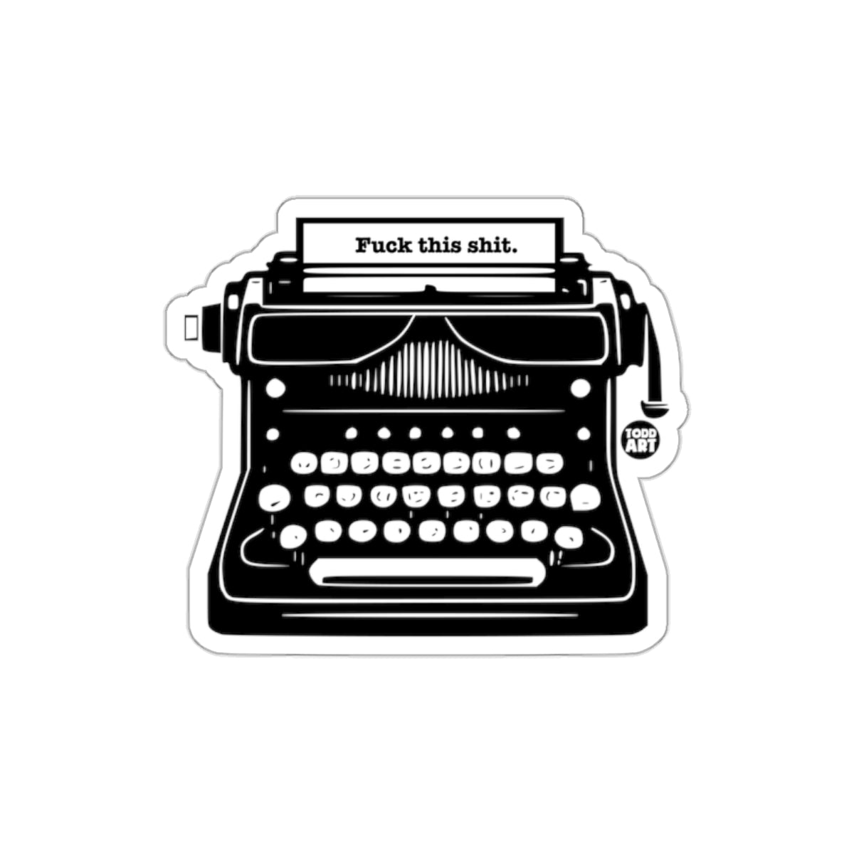 Vintage Typewriter with Profanity Design Sticker