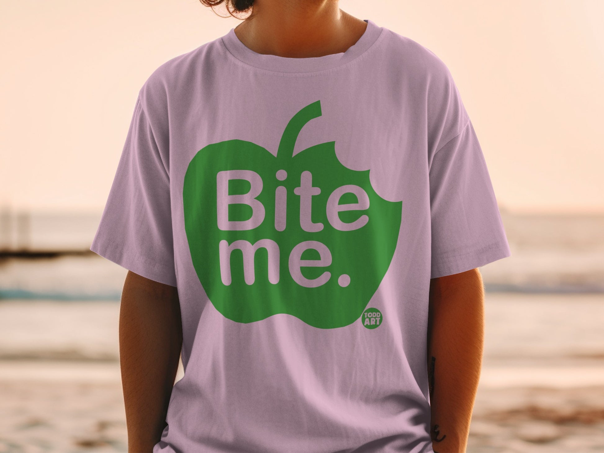 Lilac Green Bitten Apple Bite Me TODD ART product type