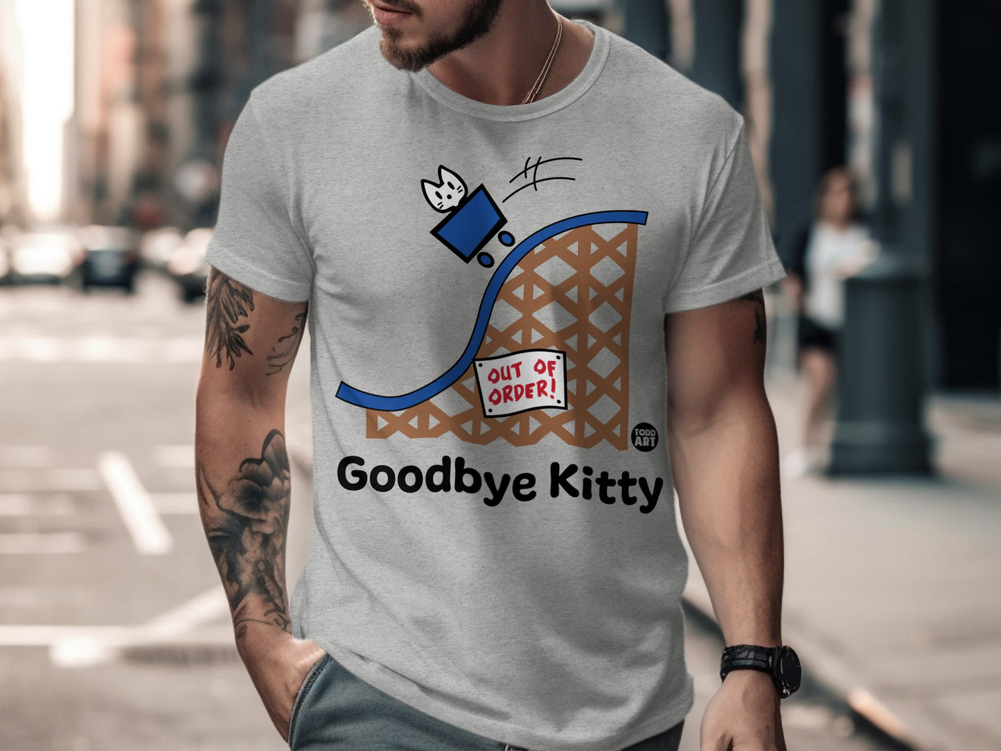 Goodbye Kitty Out of Order Amusement Park Graphic Tee