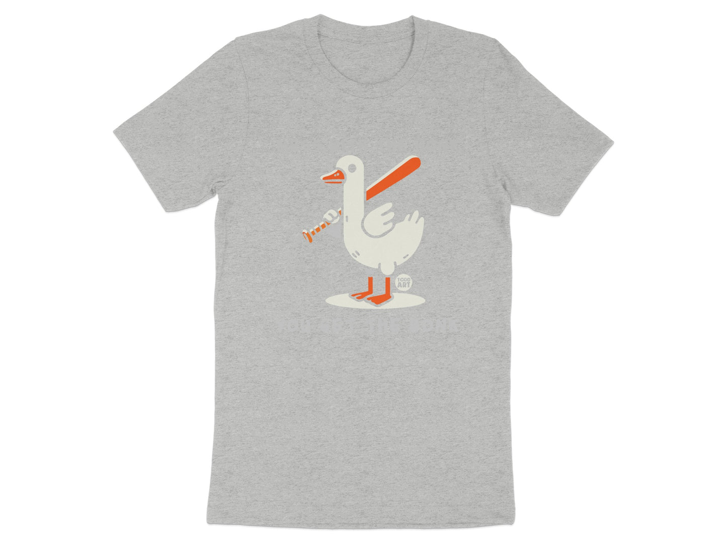 Quirky Baseball Bat-Yielding Goose Graphic Shirt