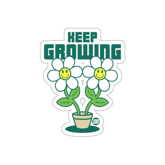 Keep Growing Smiley Flower Pot with Todd Art sticker