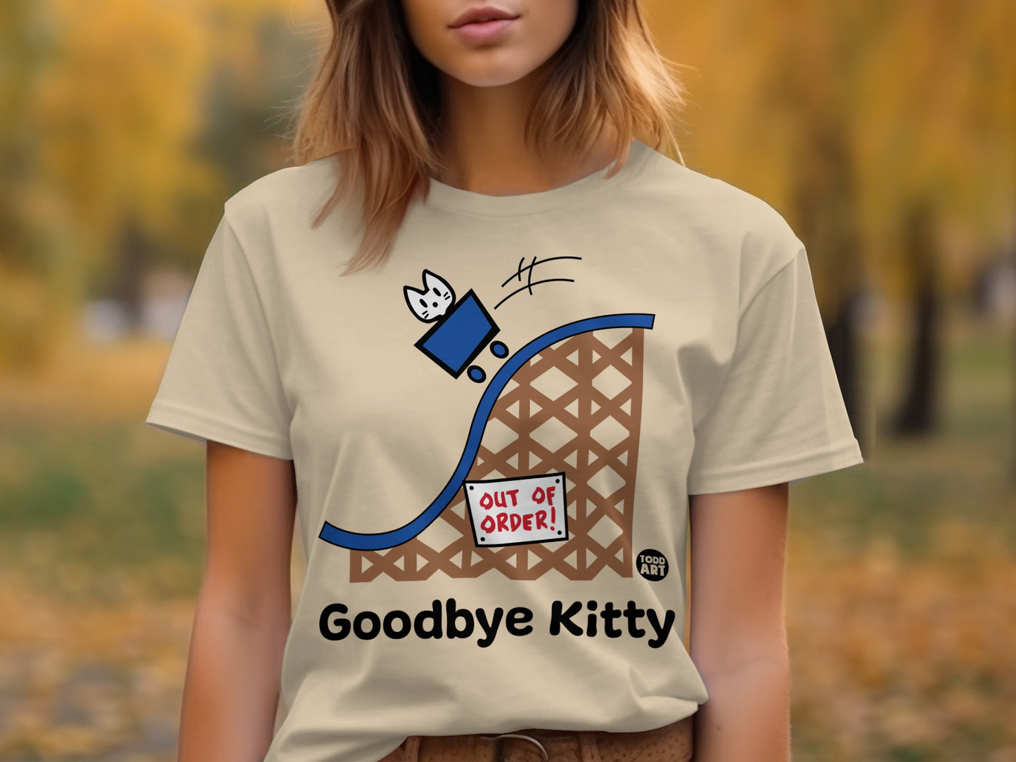 Funny Out of Order Goodbye Kitty Themed Shirt