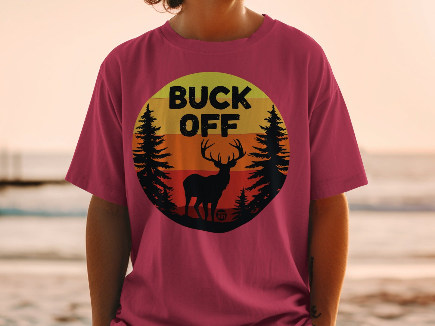Buck Off Deer and Trees Graphic Design Shirt