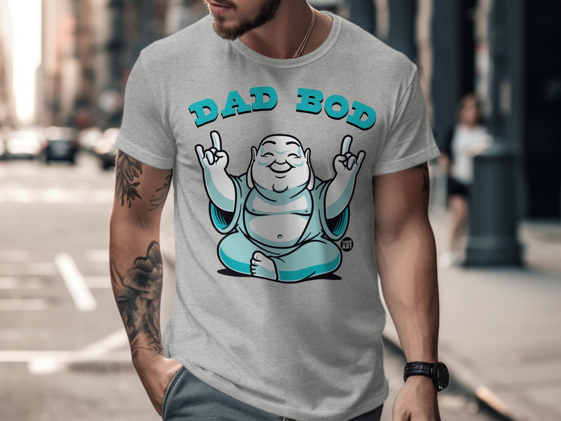 Funny Dad Bod Buddha Graphic T-Shirt Menswear