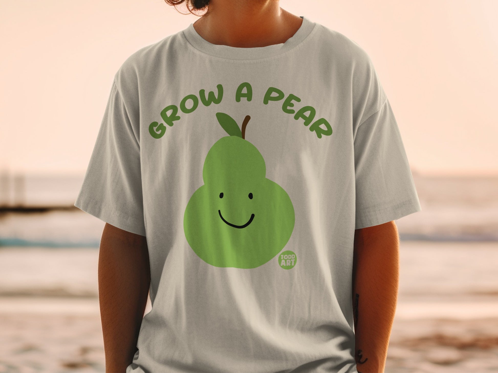 Grow A Pear Smiling Fruit Funny Graphic Design product type