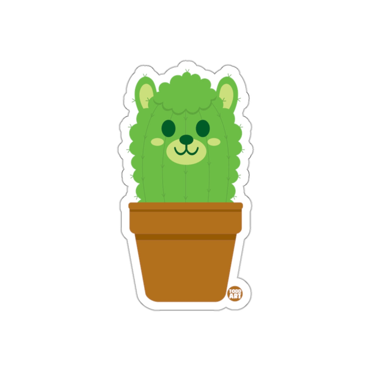 Cute Bear Cactus in Pot Sticker for Adorable Decor