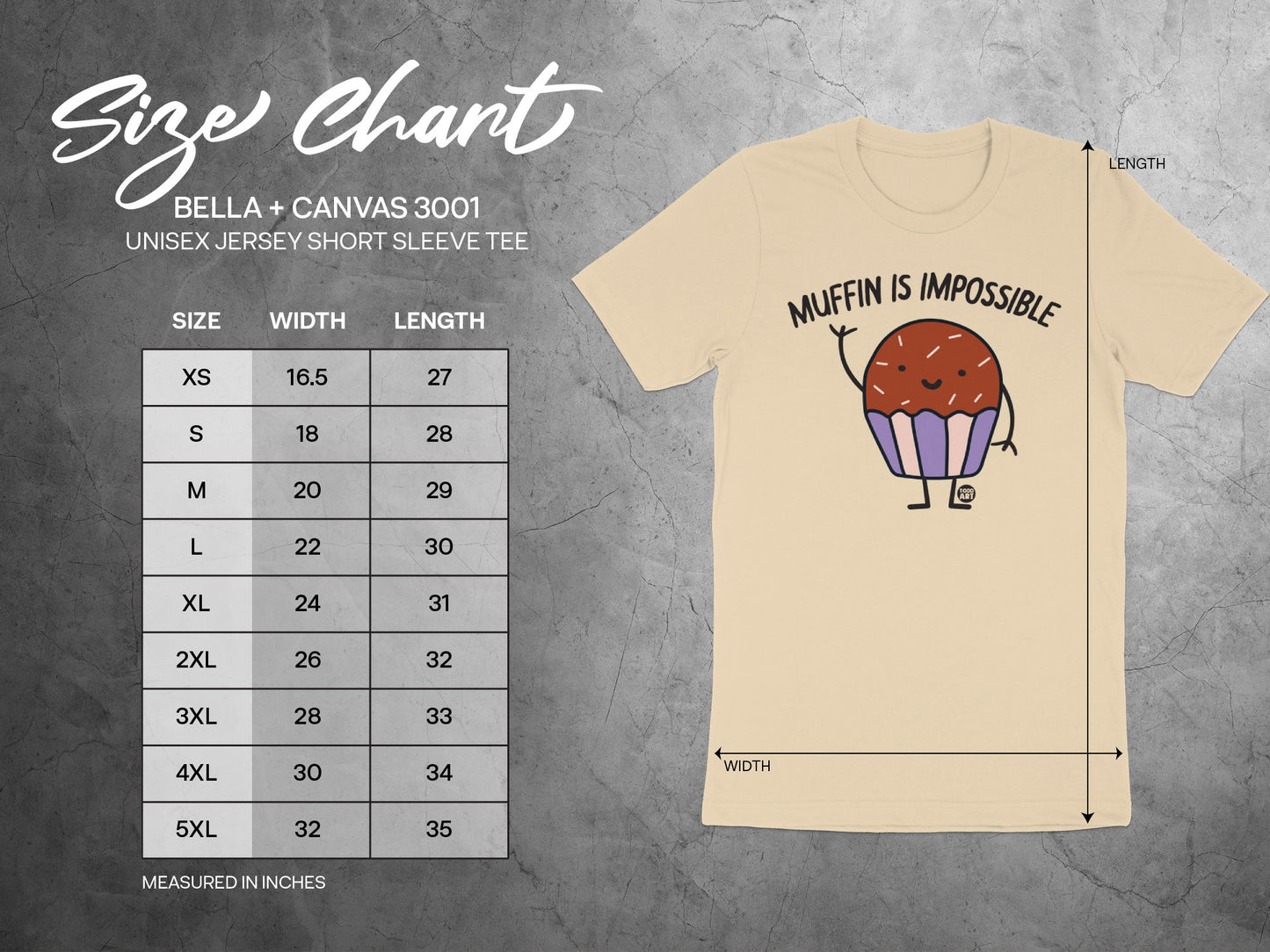 Muffin Is Impossible Graphic Unisex Short Sleeve Tee