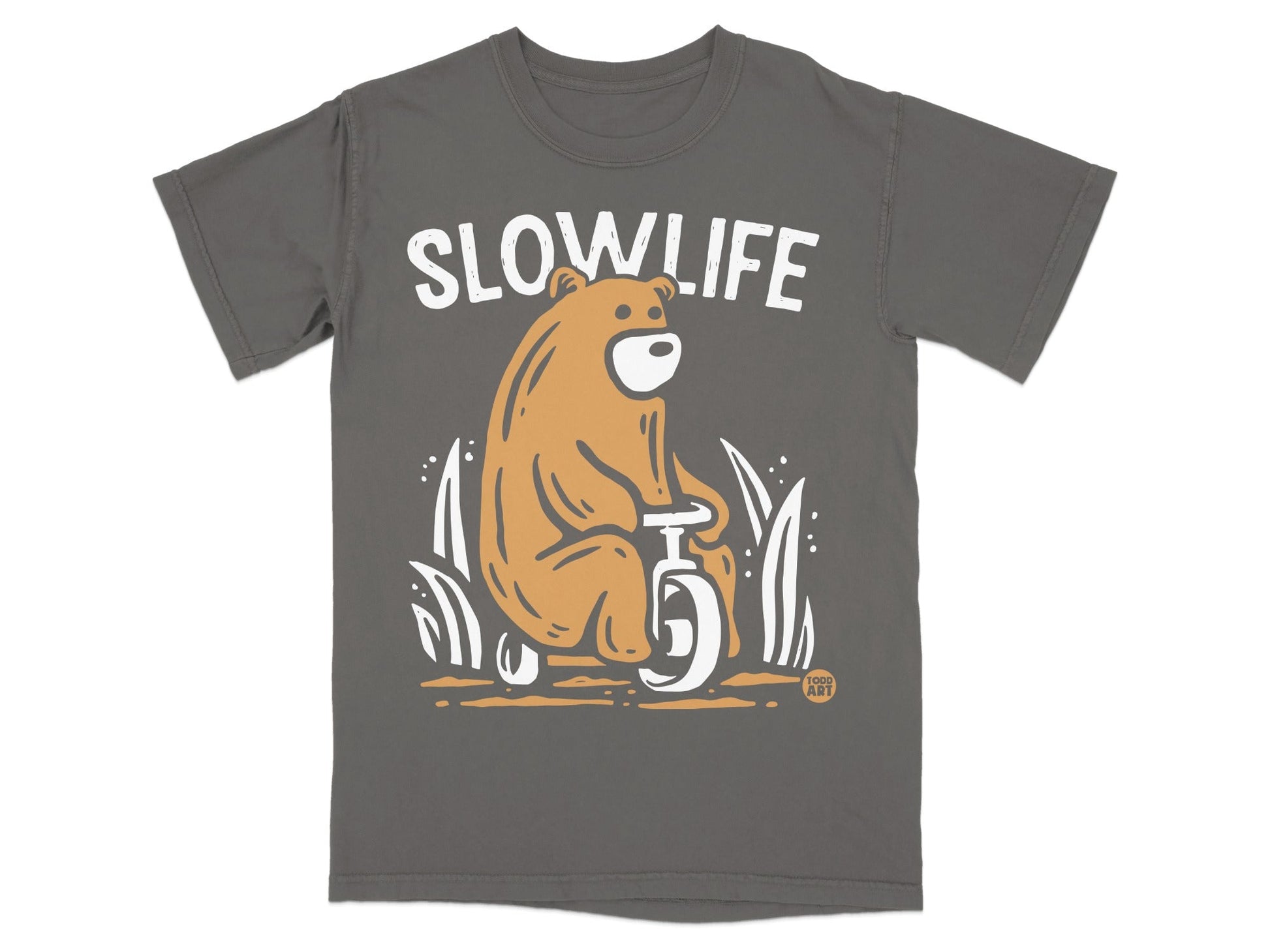 Slow Life Bear on Scooter Graphic T-Shirt