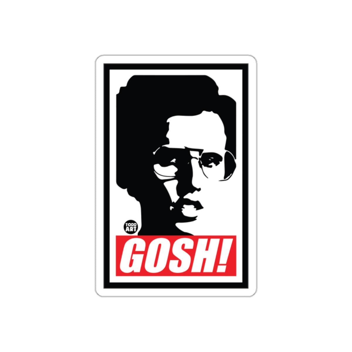 GOSH! Featuring A Black And White Portrait sticker