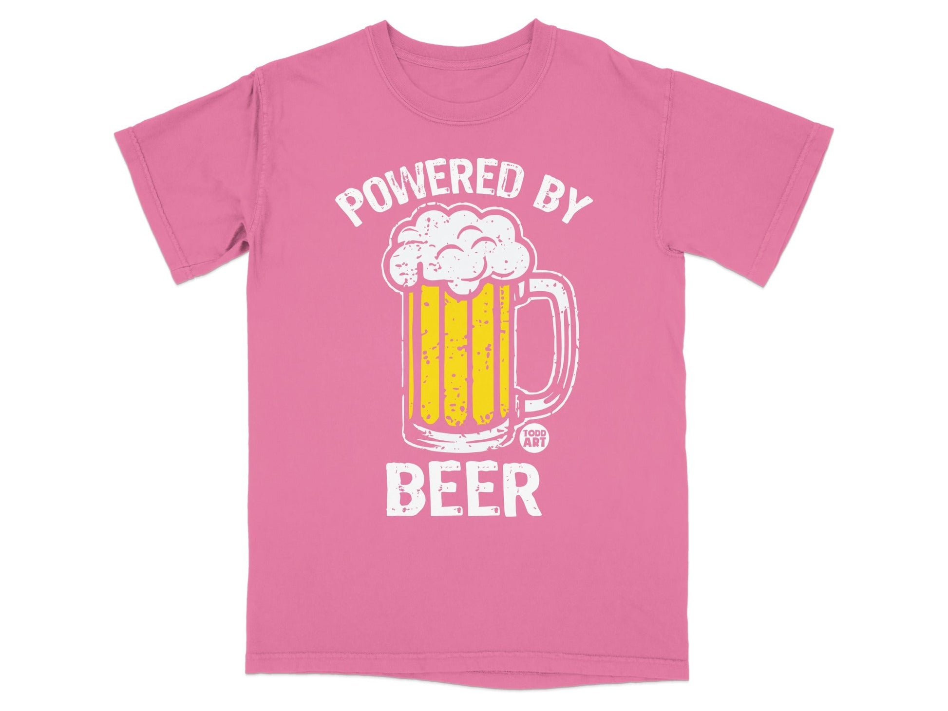 Powered by Beer Graphic Tee Shirt for Beer Lovers