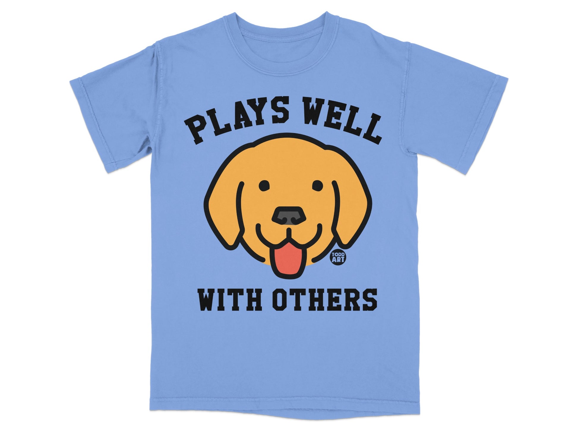 Plays Well with Others Cute Dog Graphic T-Shirt