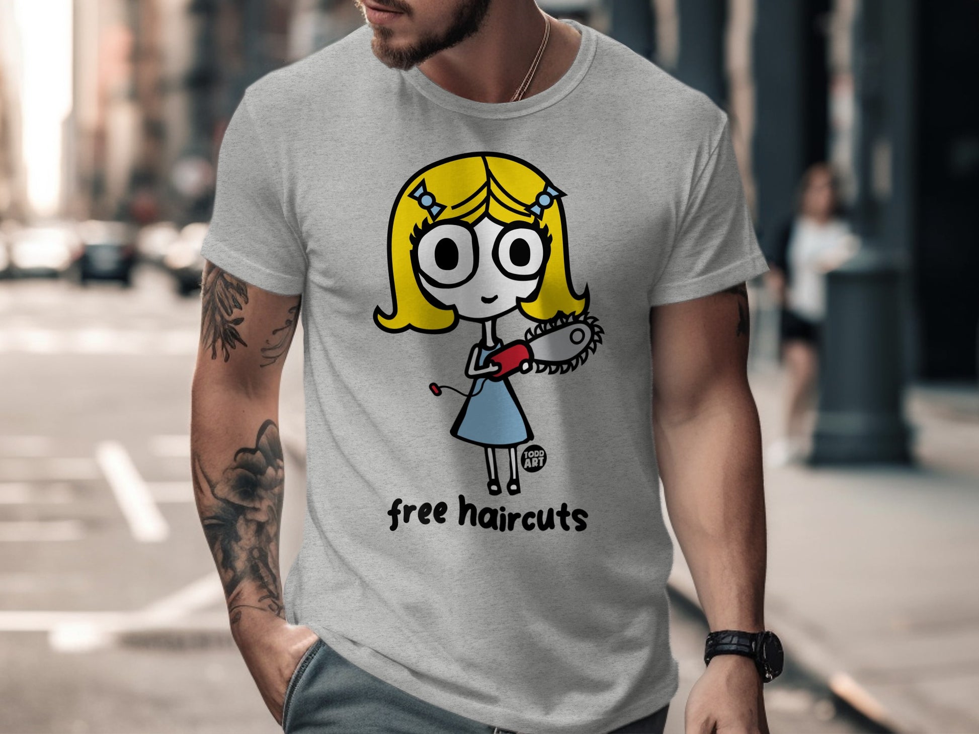 Free Haircuts Funny Graphic T-Shirt Product