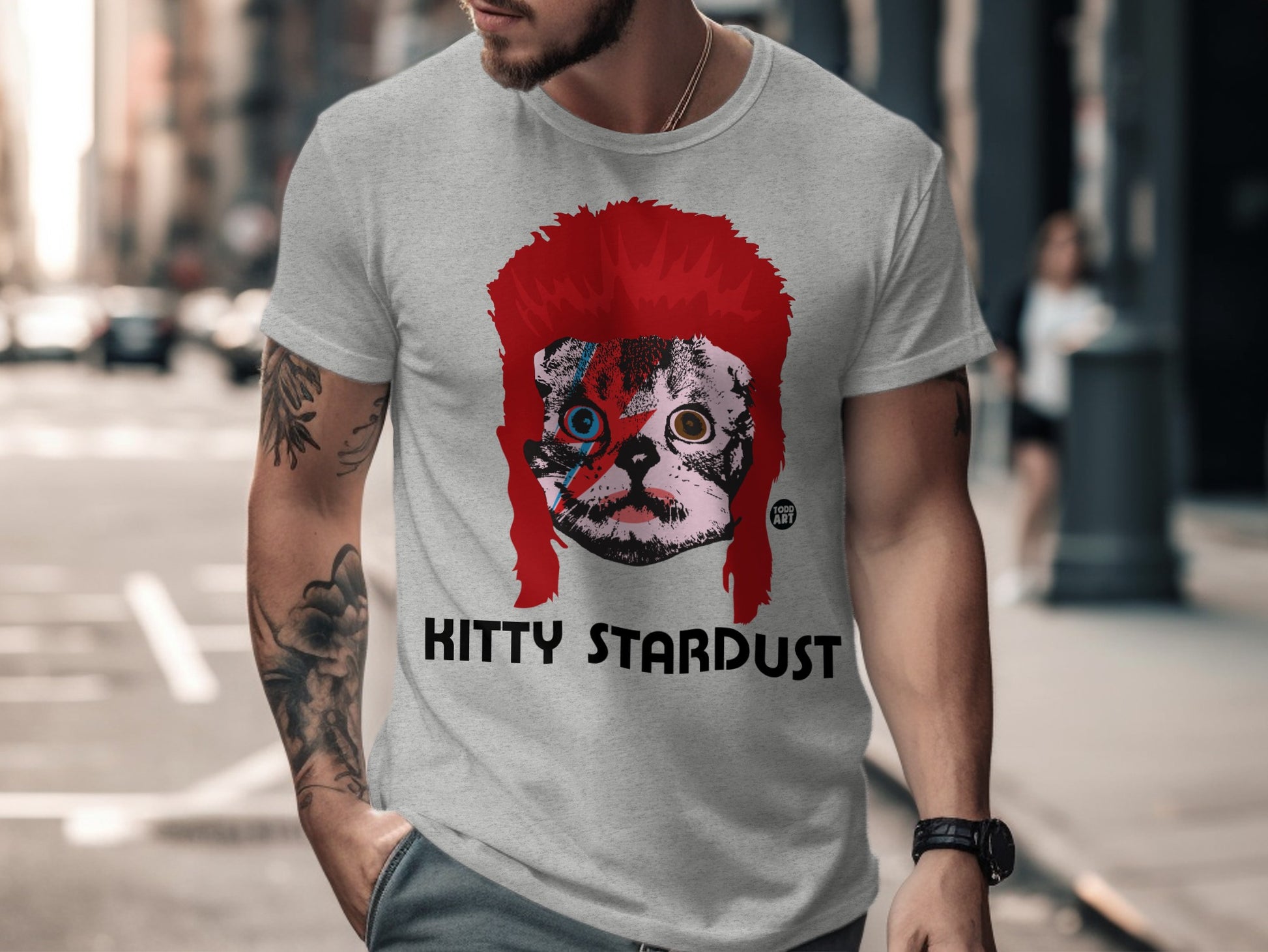 Kitty Stardust Graphic T-Shirt with Cat Design