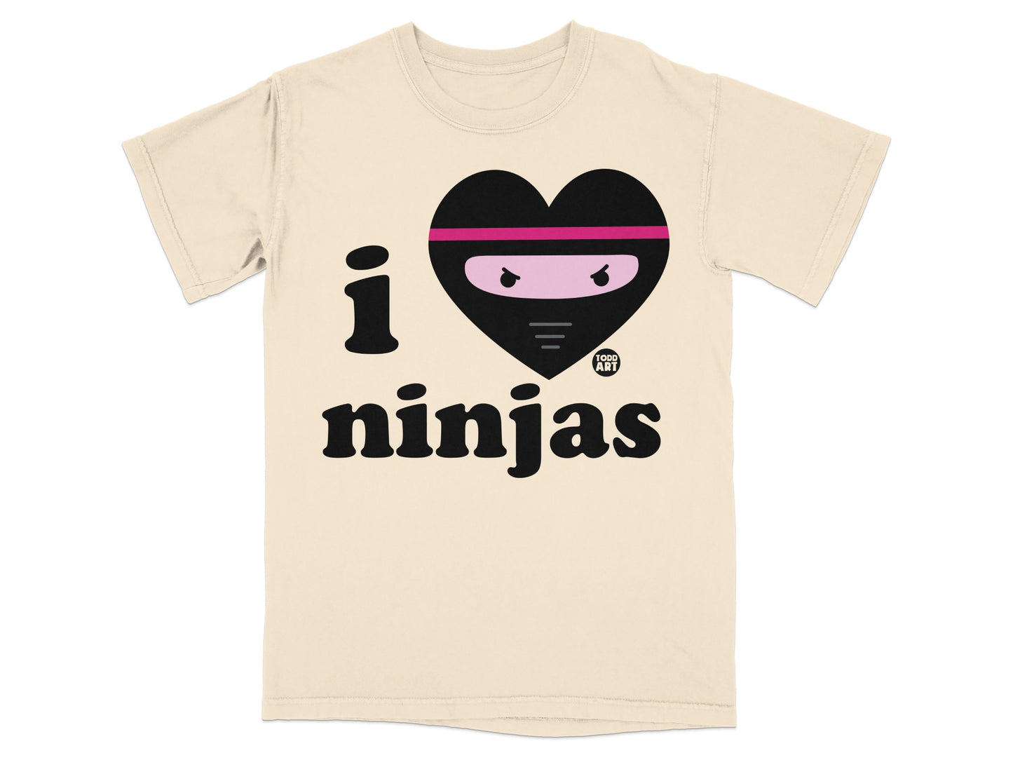 I Love Ninjas Graphic Print Short Sleeve T-Shirt