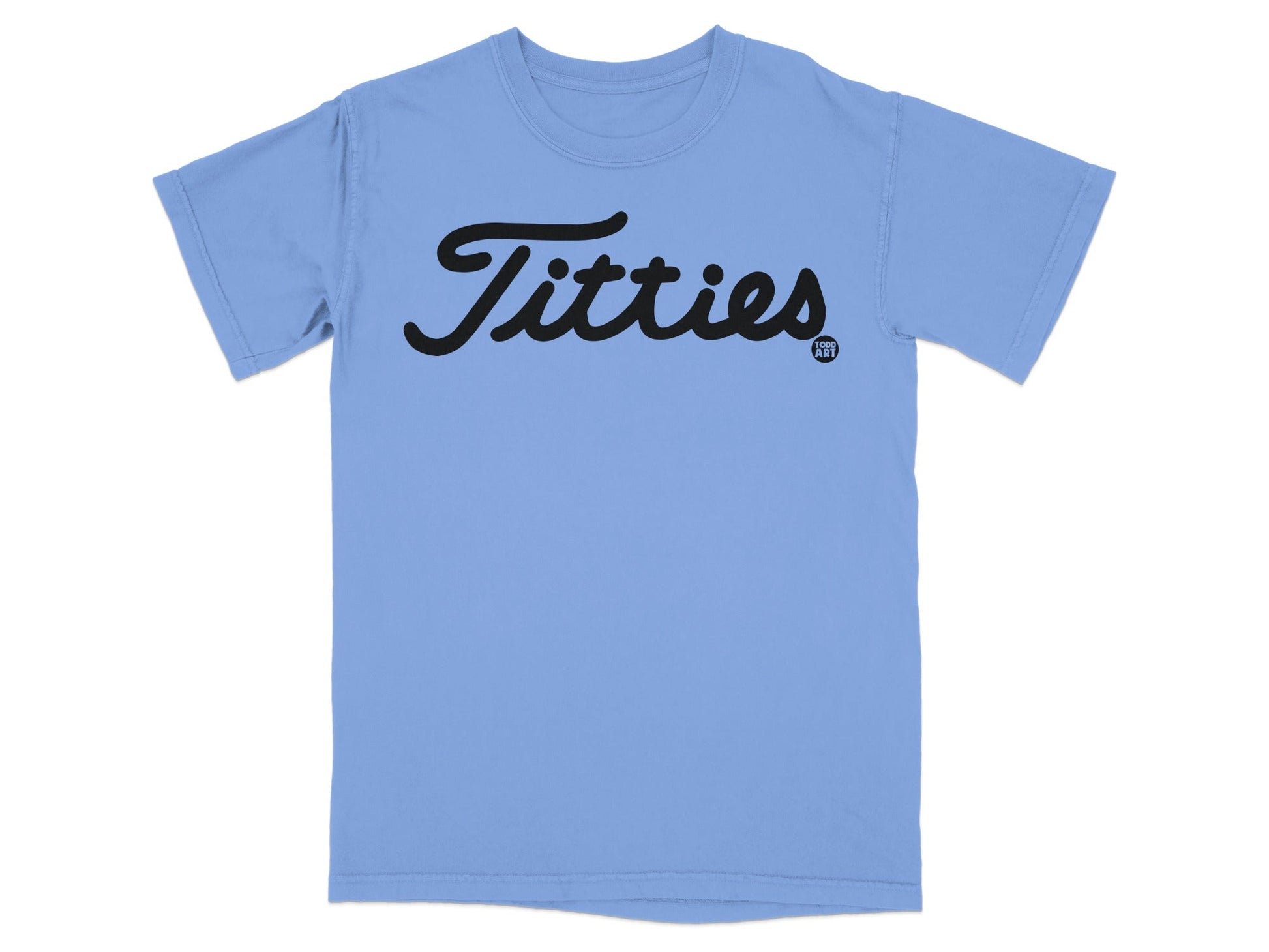 Light Blue Titties Graphic Tee Shirt Casual Wear
