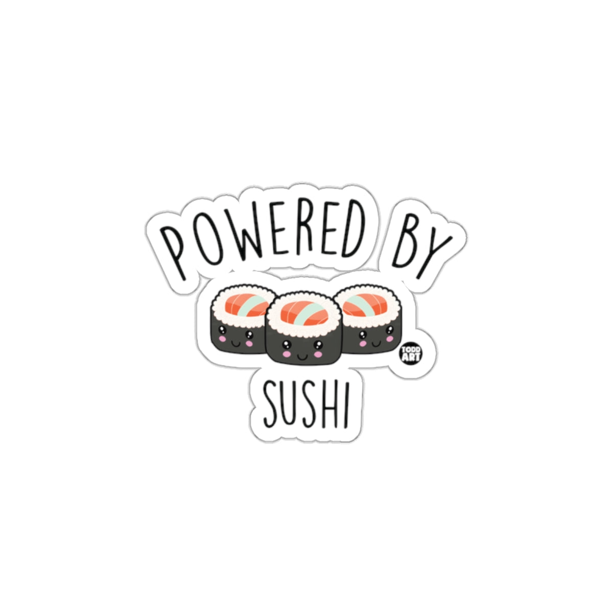 Powered by Sushi Funny Graphic Sticker Decal
