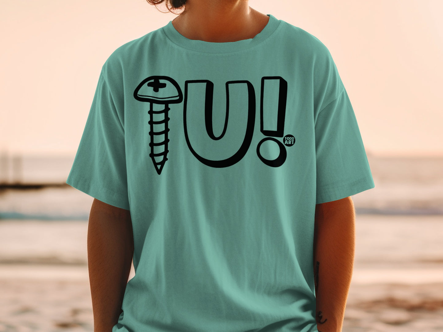 Screw U Design Todd Art Logo Teal Color product type