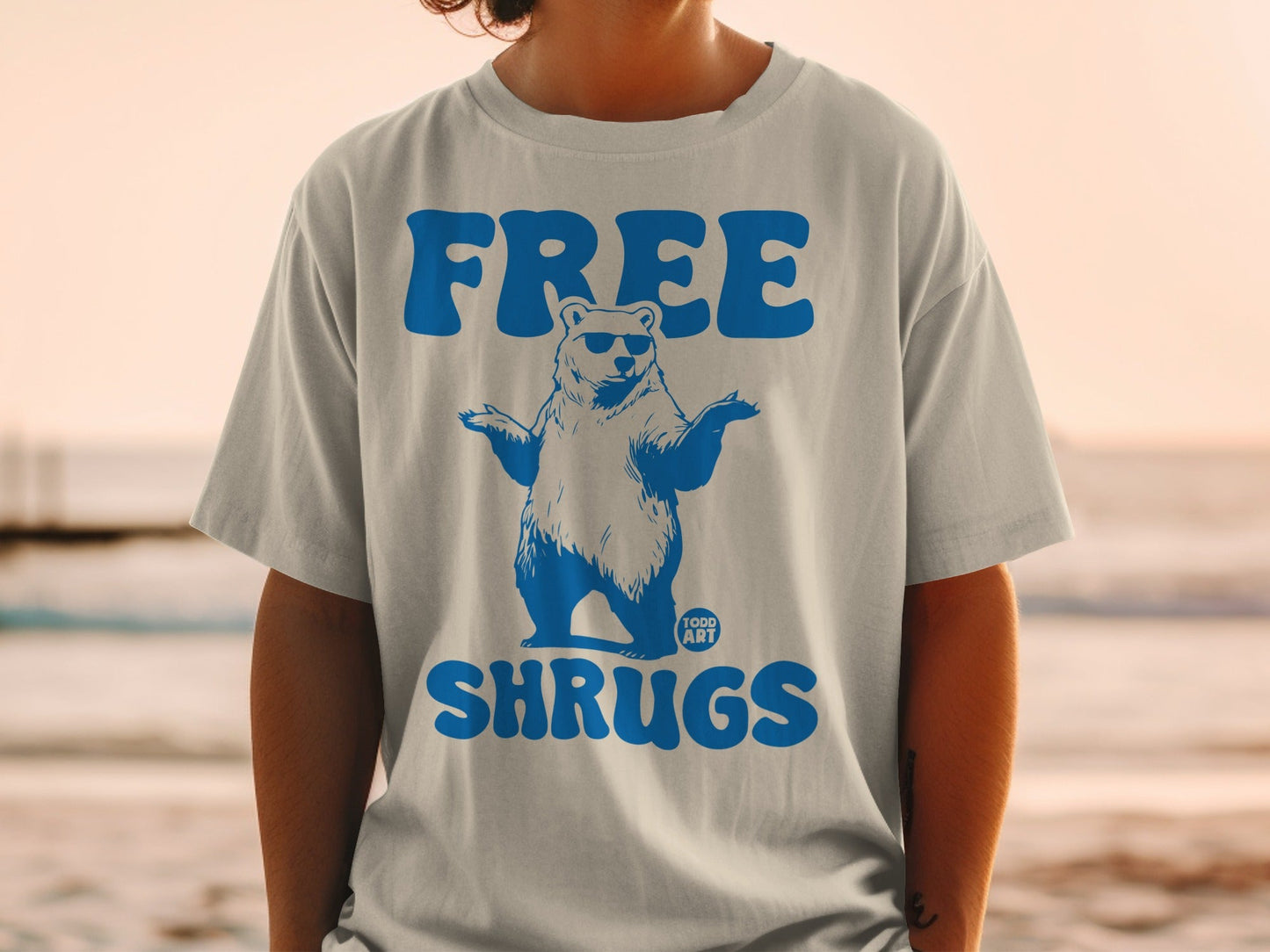 Free Shrugs Todd Art Bear Graphic T-shirt Product