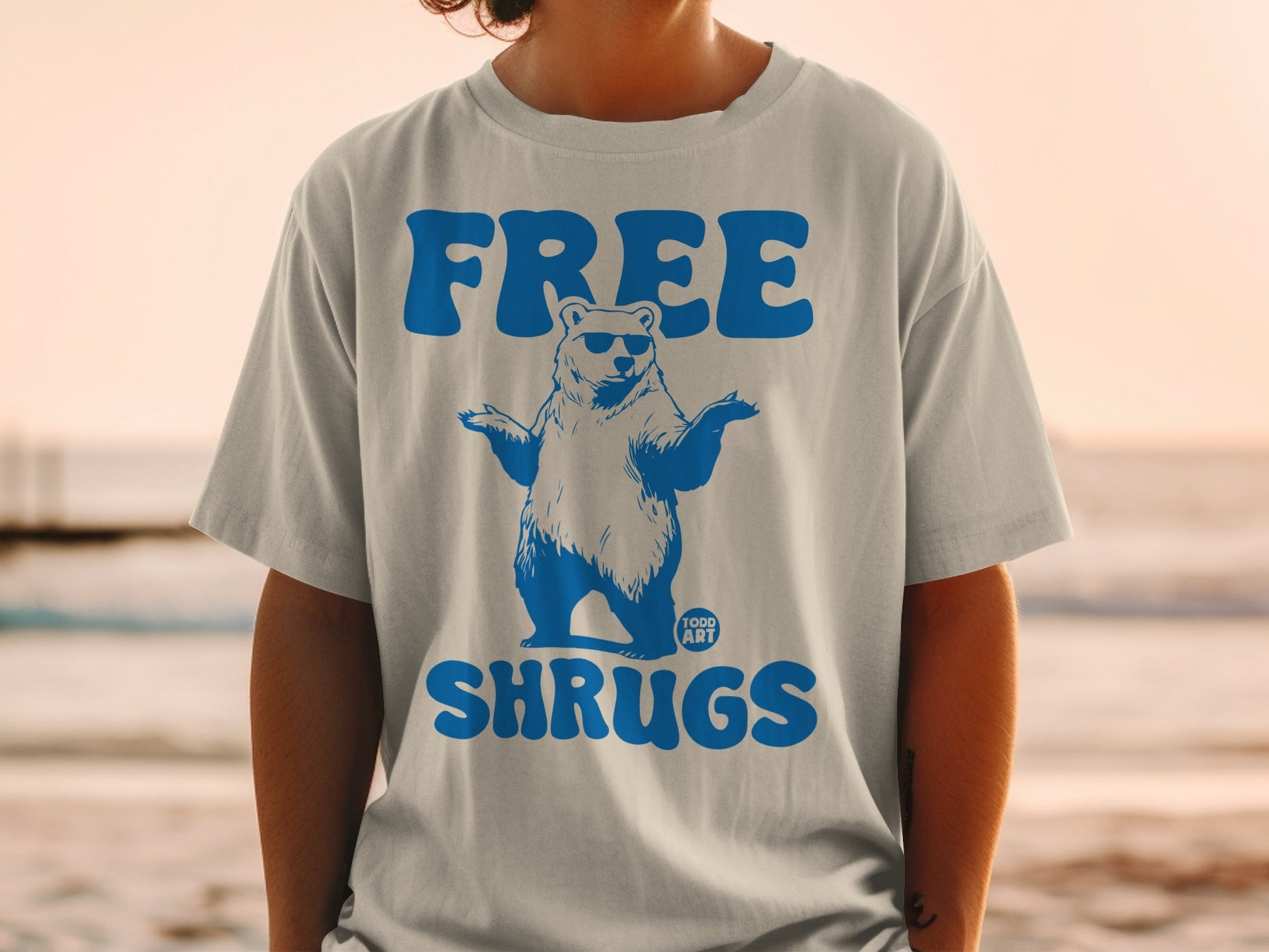 Free Shrugs Todd Art Bear Graphic T-shirt Product