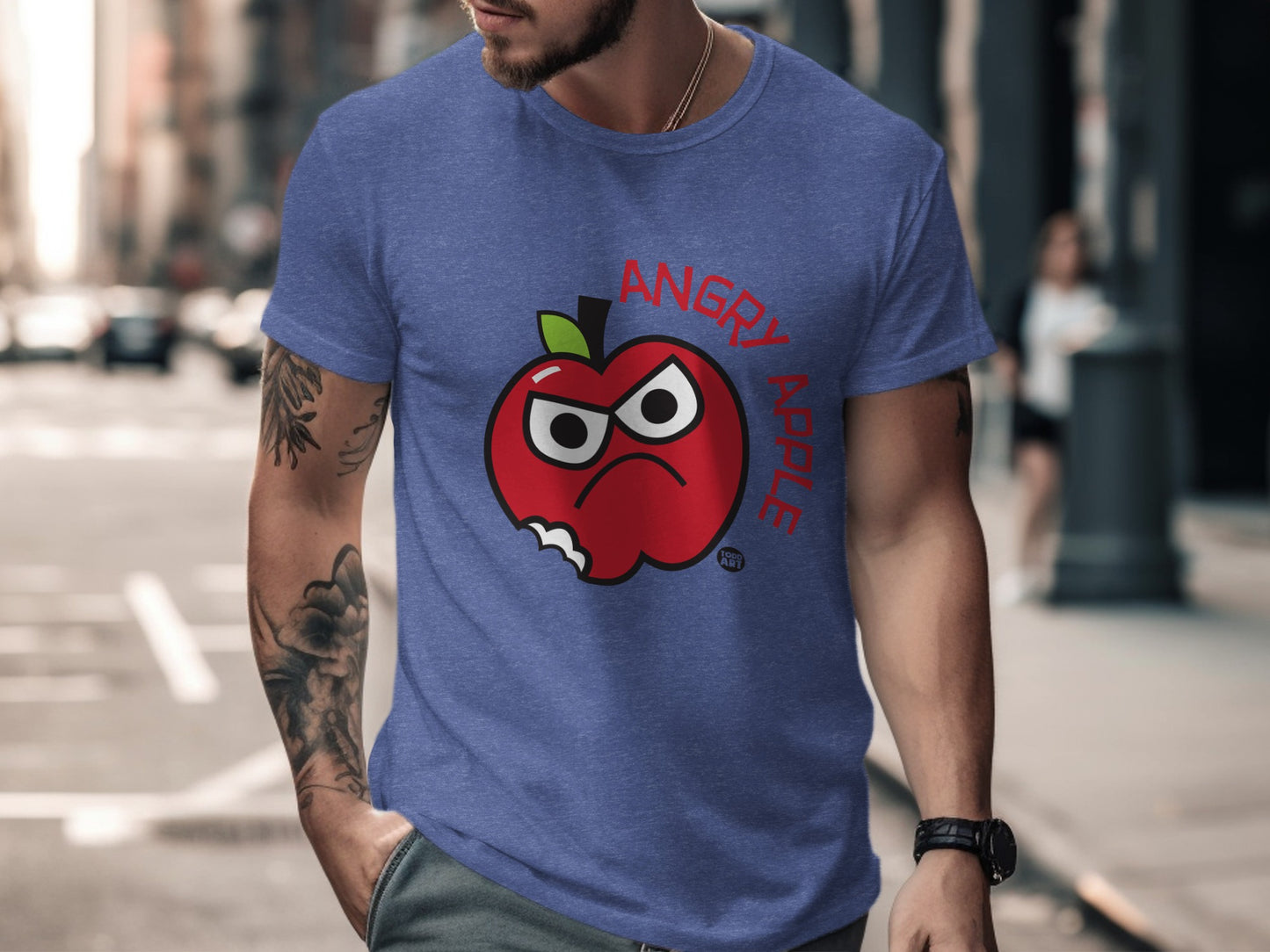 Angry Apple Graphic Design Tee for Casual Wear